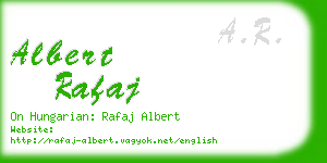 albert rafaj business card